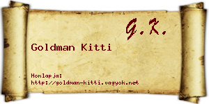 Goldman Kitti névjegykártya